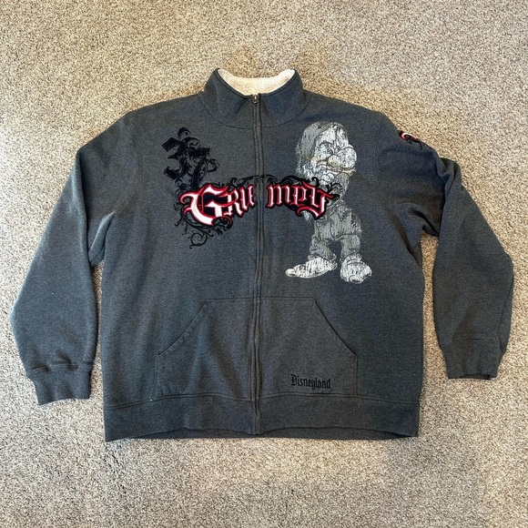 Disneyland Resort Grumpy Embroidered full zip sweatshirt. Sherpa fleece lined. - Picture 1 of 10